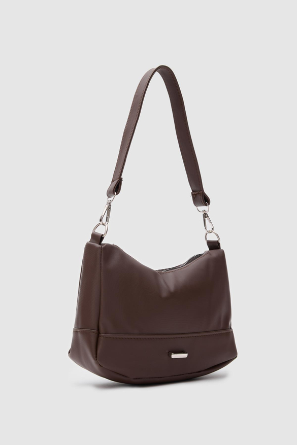 Saten Kumaş Çapraz Çanta Thomas Kahve