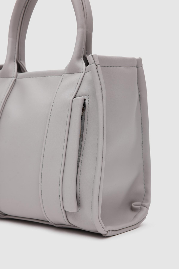 Suni Deri Kadın Tote Bag Miles Gri