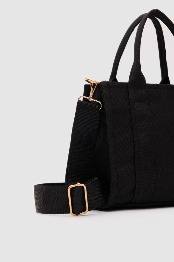 Suni Deri Kadın Tote Bag Miles Kanvas Siyah