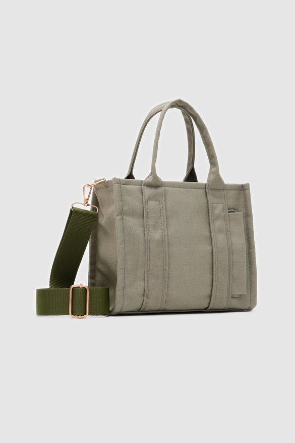 Suni Deri Kadın Tote Bag Miles Kanvas Yeşil