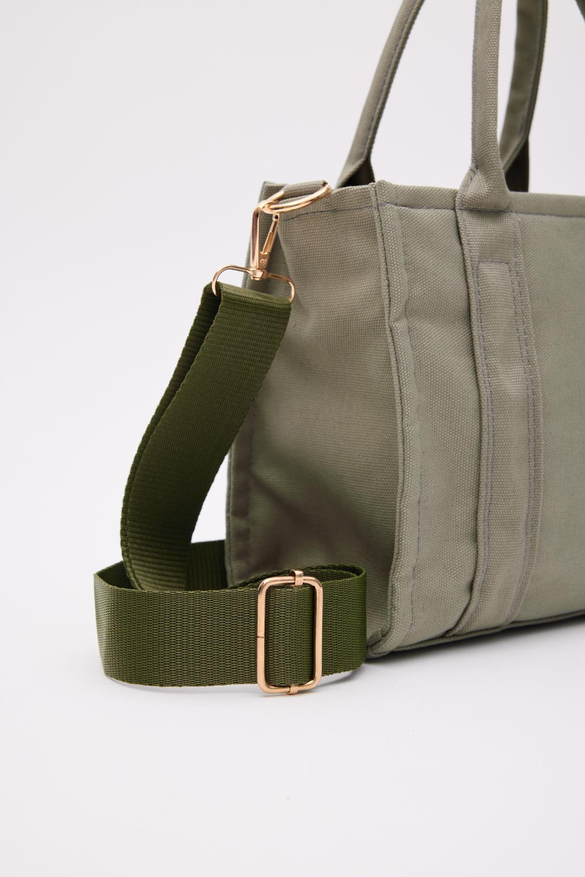 Suni Deri Kadın Tote Bag Miles Kanvas Yeşil