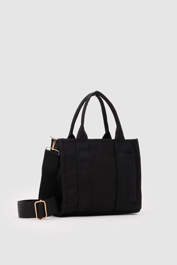 Suni Deri Kadın Tote Bag Miles Kanvas Siyah