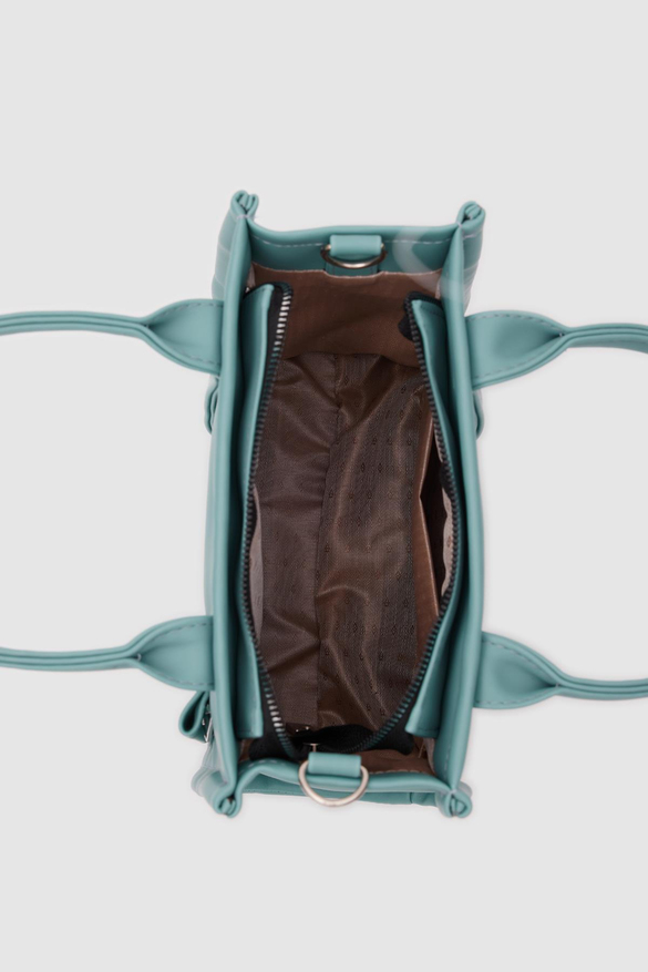Suni Deri Kadın Tote Bag Miles Turkuaz Mavi