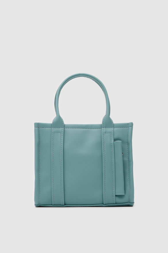 Suni Deri Kadın Tote Bag Miles Turkuaz Mavi