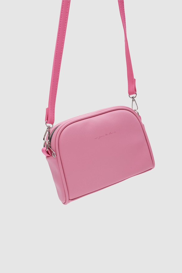 Suni Deri Pembe Çapraz Çanta Hana
