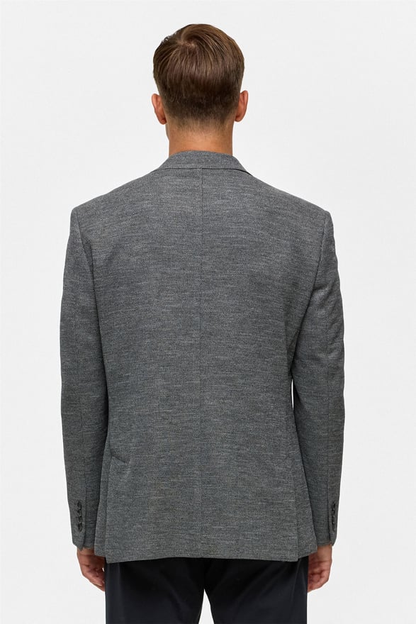 Antrasit Regular Desenli Mono Yaka 6 Drop Ceket