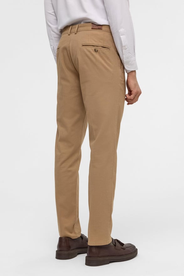 Bej Regular Armürlü Pantolon