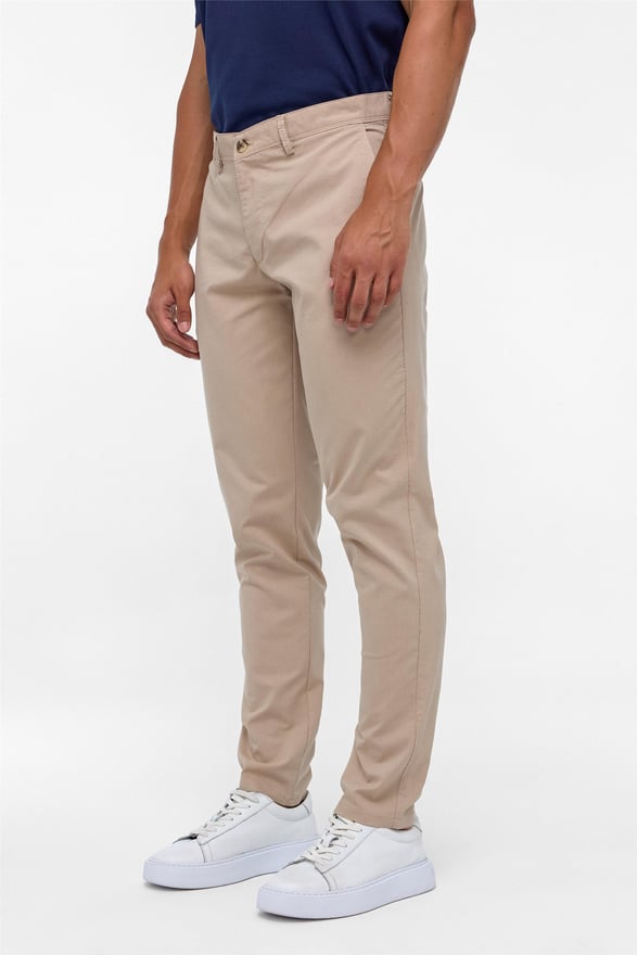 Bej Regular Armürlü Pantolon