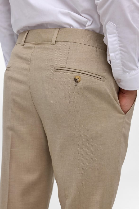 Bej Regular Armürlü Pantolon