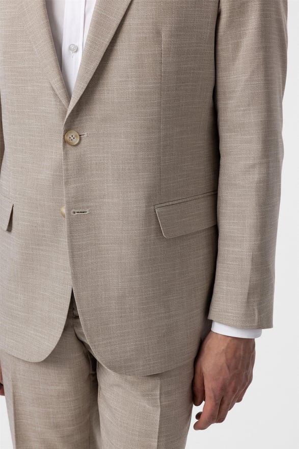 Bej Regular Desenli 6 Drop Takım Elbise