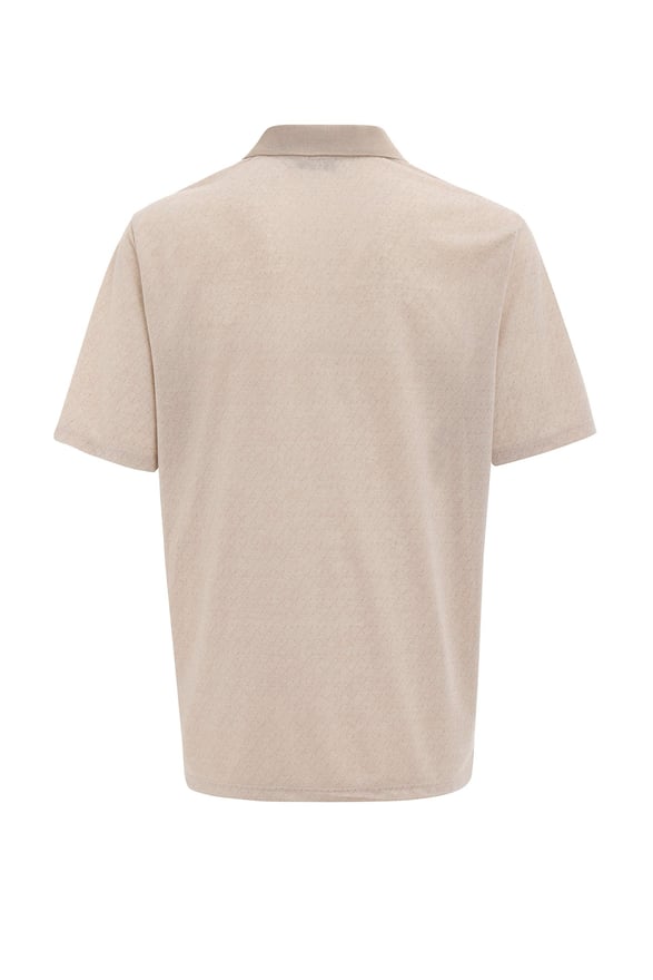 Bej Regular Desenli Polo Yaka Tişört