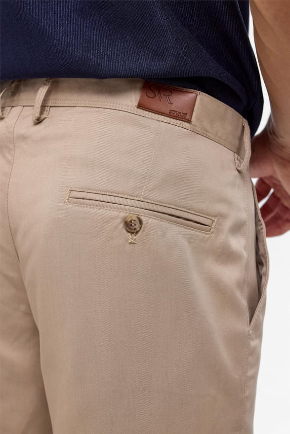 Bej Regular Düz Bermuda Şort