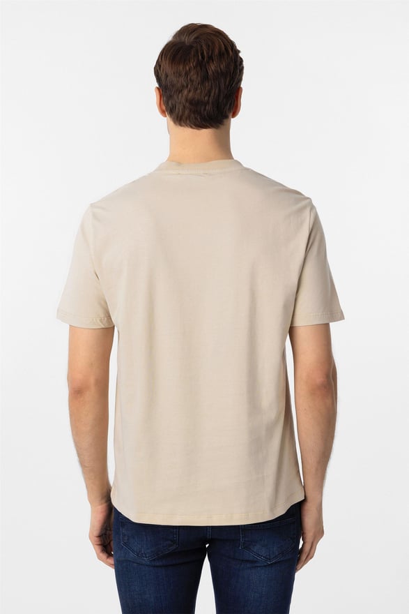Bej Regular Düz O Yaka Tişört