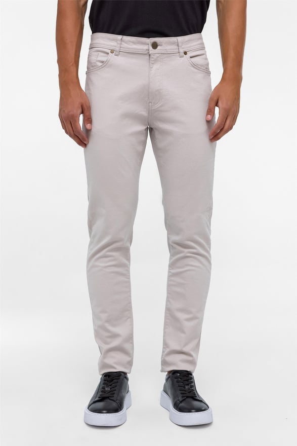 Bej Slim 5 Cep Kalıp Armürlü Pantolon