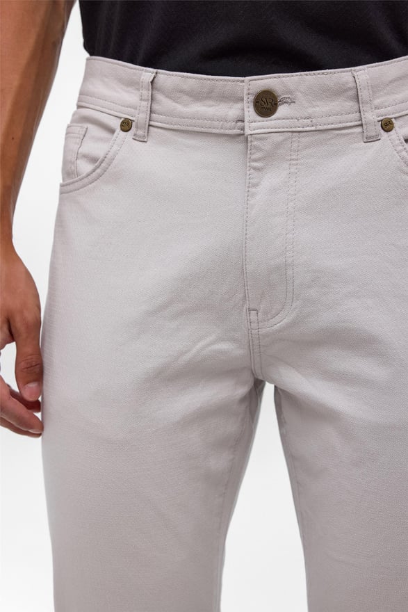 Bej Slim 5 Cep Kalıp Armürlü Pantolon