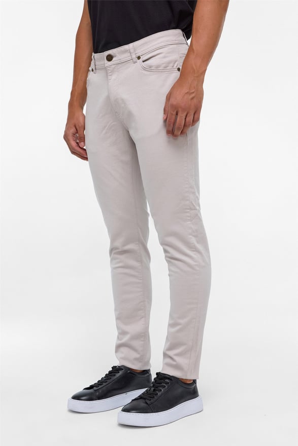 Bej Slim 5 Cep Kalıp Armürlü Pantolon