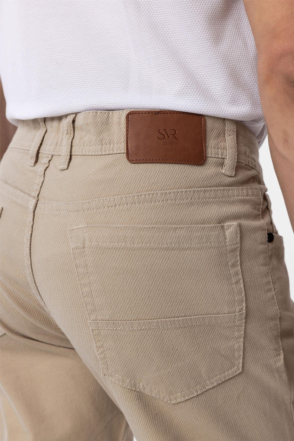 Bej Slim Düz Pantolon