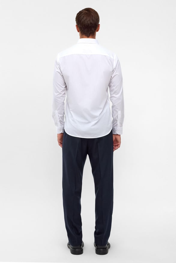 Beyaz Slim Fit Düz Klasik Yaka Gömlek