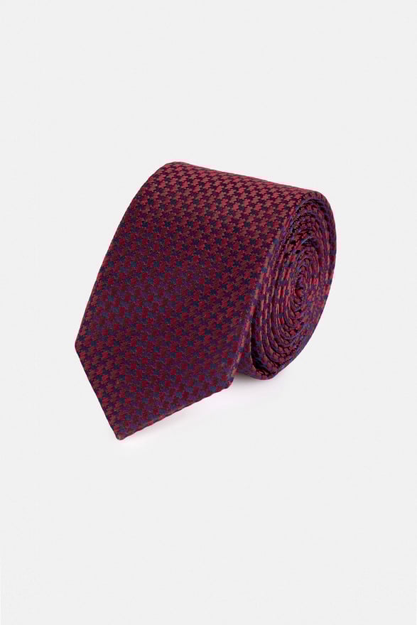 Bordo Baskılı Kravat