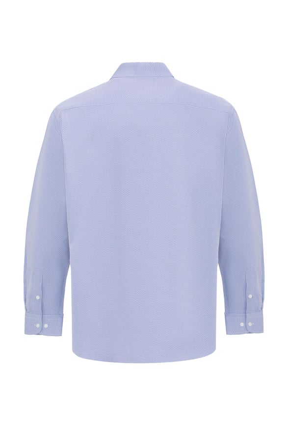 Buz Mavi Regular Armürlü Klasik Yaka Gömlek