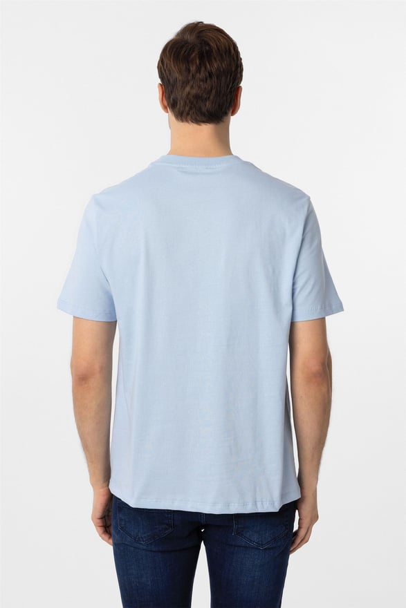 Buz Mavi Regular Düz O Yaka Tişört