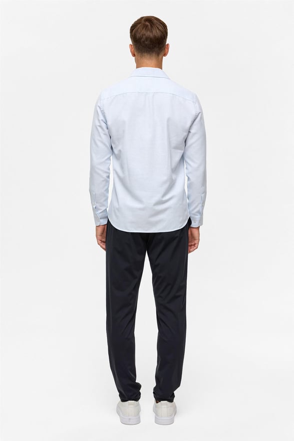 Buz Mavi Slim Desenli Klasik Yaka Gömlek