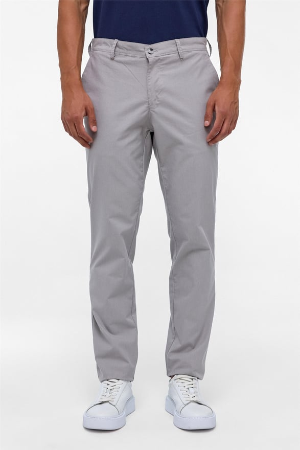 Gri Regular Armürlü Pantolon