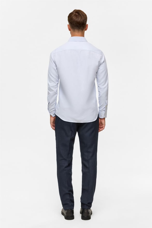 Gri Slim Baskılı Klasik Yaka Gömlek