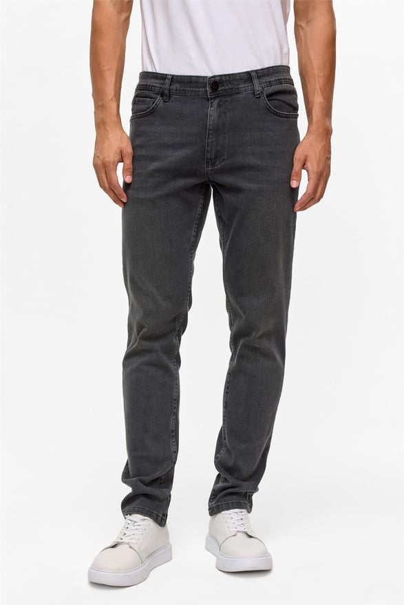 Gri Slim Denim Pantolon