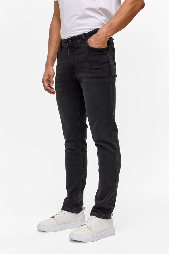 Gri Slim Denim Pantolon