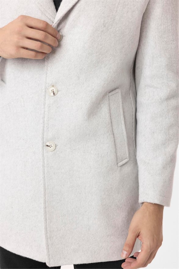 Gri Slim Desenli Mono Yaka Kaban