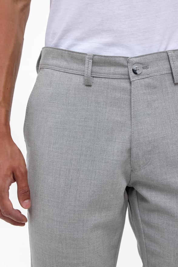 Gri Slim Fit Desenli Kumaş Pantolon