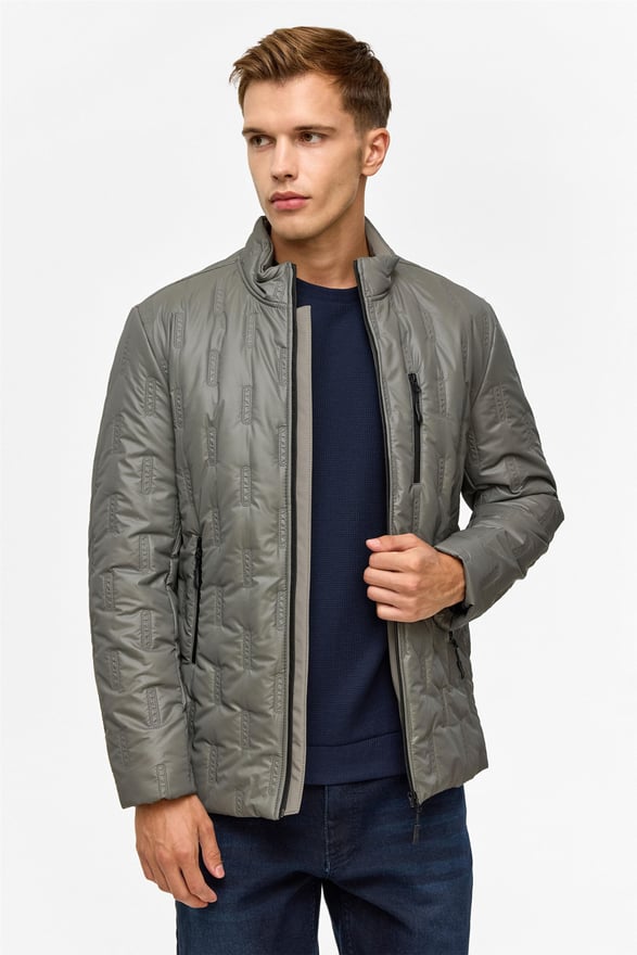 Gri Slim Kapitone Mont