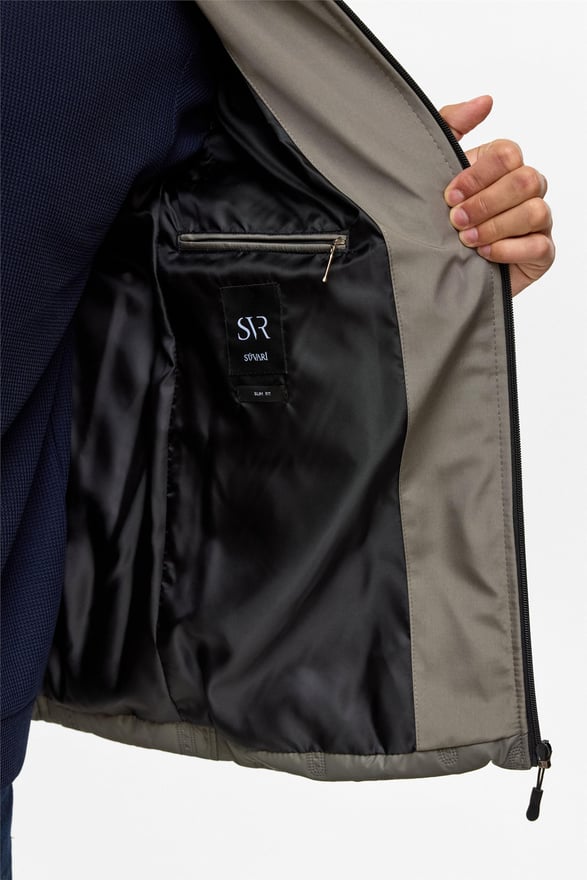 Gri Slim Kapitone Mont