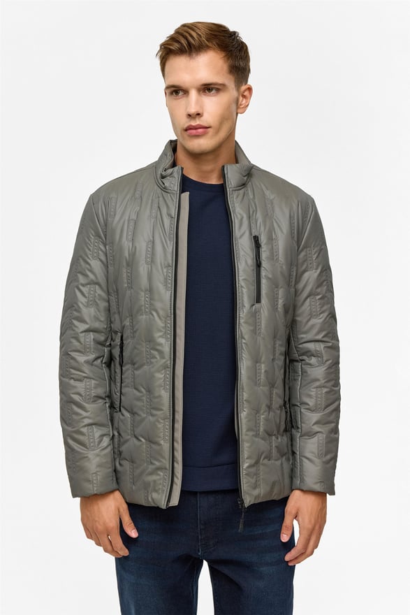 Gri Slim Kapitone Mont