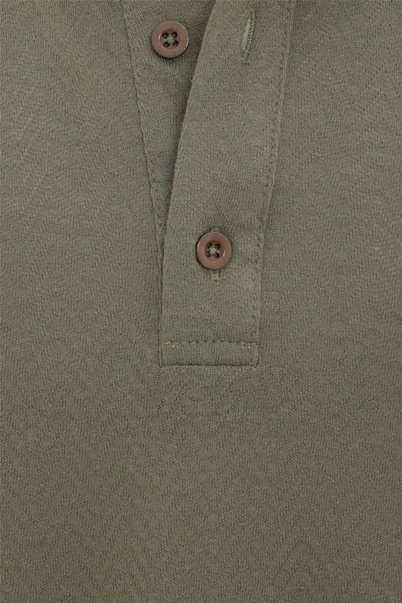 Haki Regular Armürlü Polo Yaka Tişört