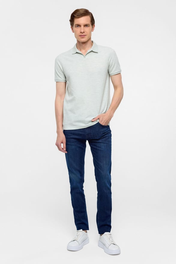 Haki Regular Armürlü Polo Yaka Tişört