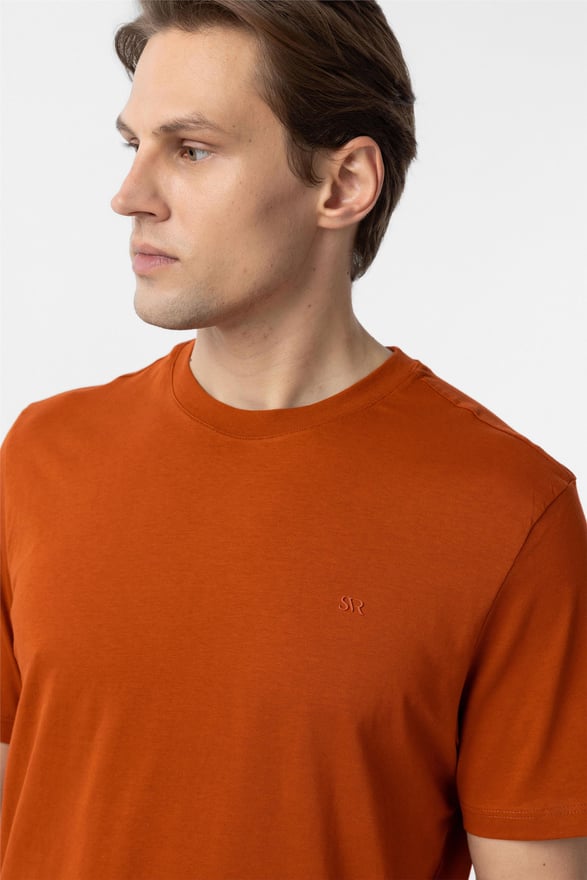 Kiremit Regular Düz O Yaka Tişört