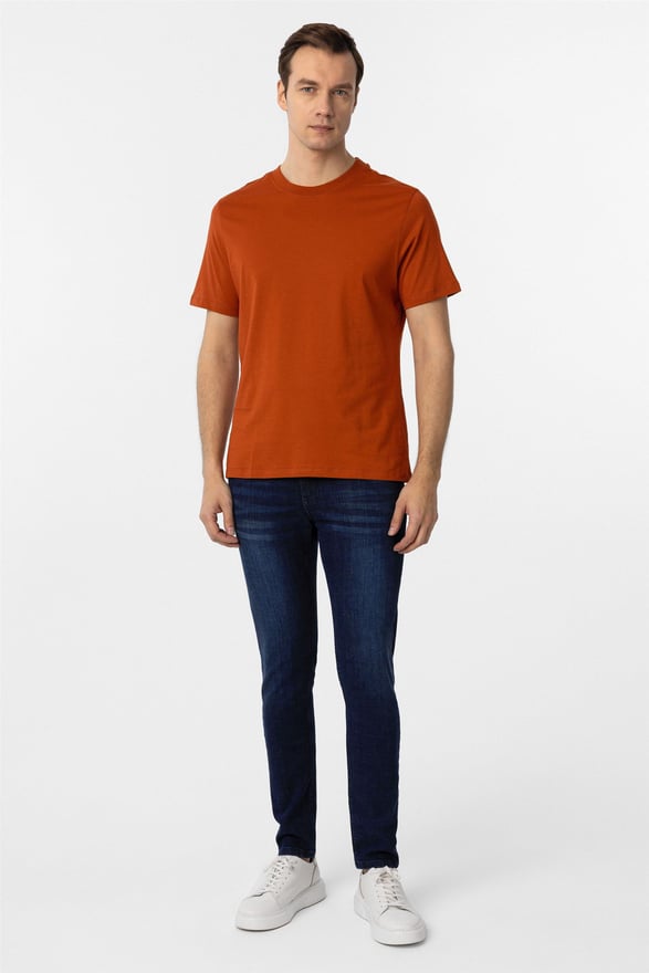 Kiremit Regular Düz O Yaka Tişört