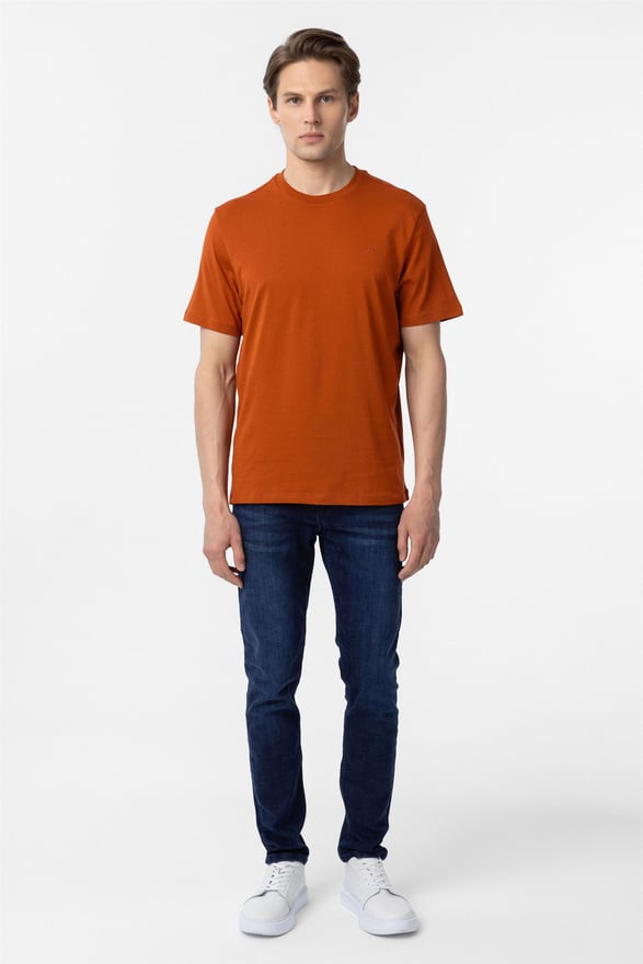 Kiremit Regular Düz O Yaka Tişört