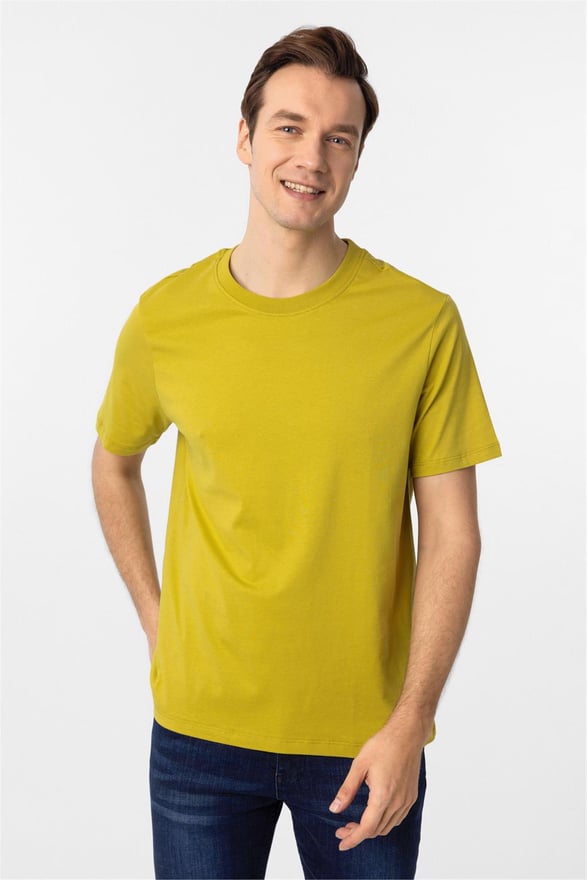 Koyu Haki Regular Düz O Yaka Tişört