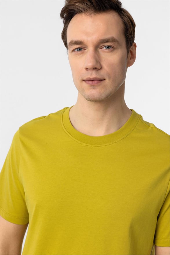 Koyu Haki Regular Düz O Yaka Tişört