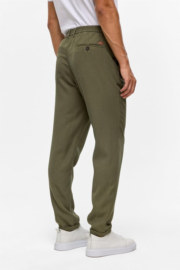 Koyu Haki Slim Armürlü Jogger Pantolon