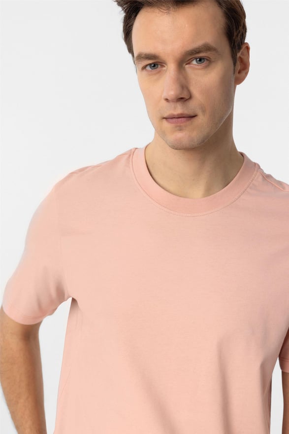 Koyu Pembe Regular Düz O Yaka Tişört