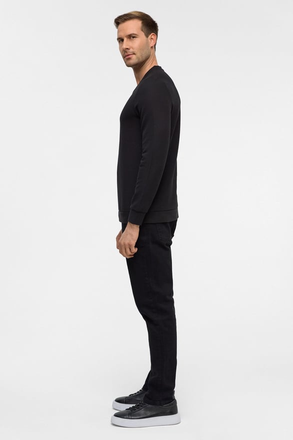 Lacivert Regular Armürlü V Yaka Triko