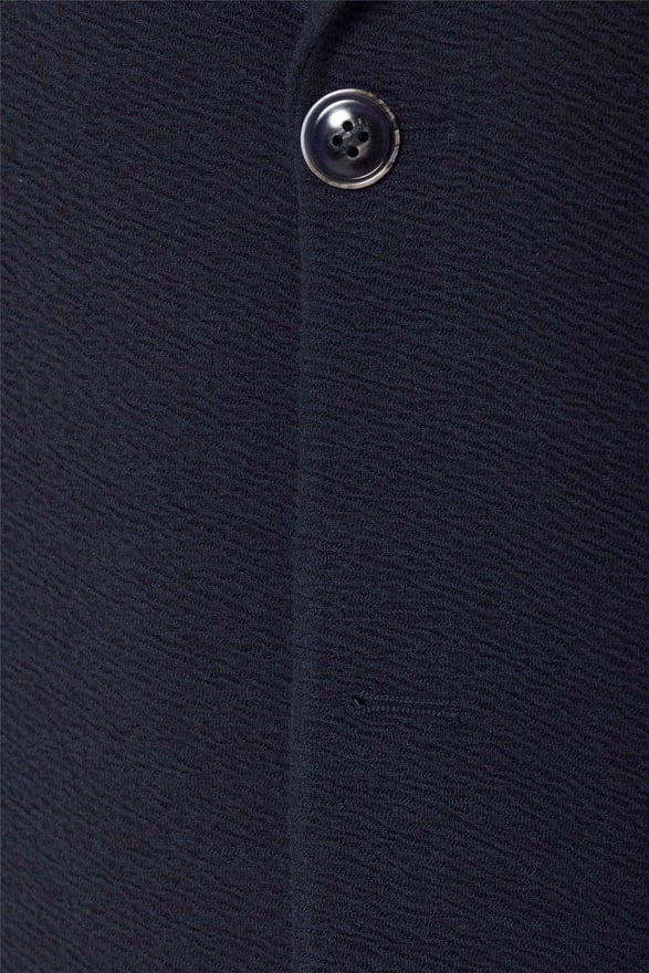 Lacivert Regular Desenli Mono Yaka 4 Drop Ceket