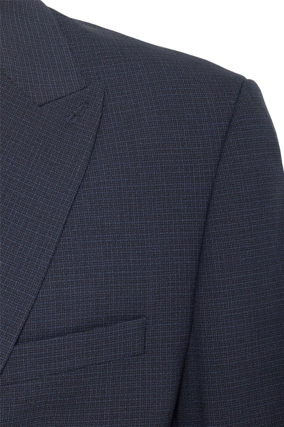 Lacivert Regular Desenli Sivri Yaka 6 Drop Takım Elbise