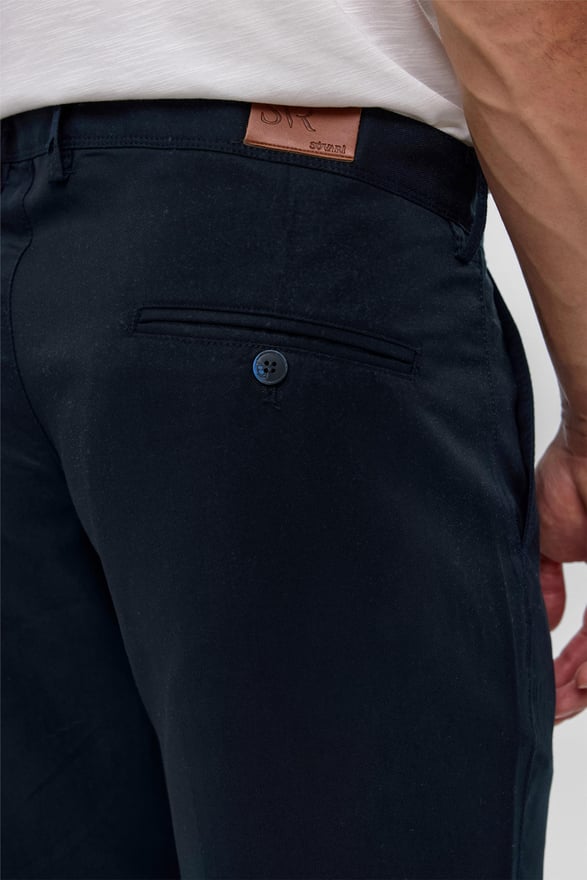 Lacivert Regular Düz Bermuda Şort