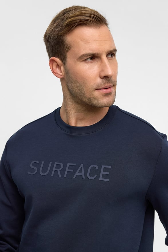 Lacivert Regular Düz Bisiklet Yaka Sweatshirt