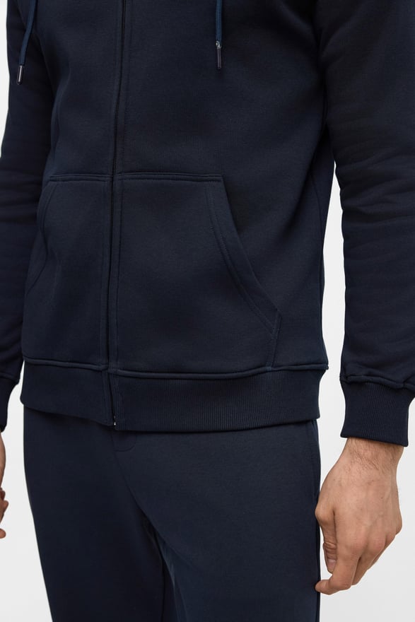 Lacivert Regular Düz Bisiklet Yaka Sweatshirt